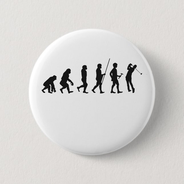 Badge Rond 5 Cm Funny Golf Evolution of Man Histoire du golf (Devant)