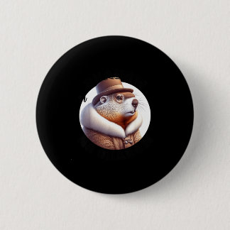 Badge Rond 5 Cm Funny Goundhog Graphic