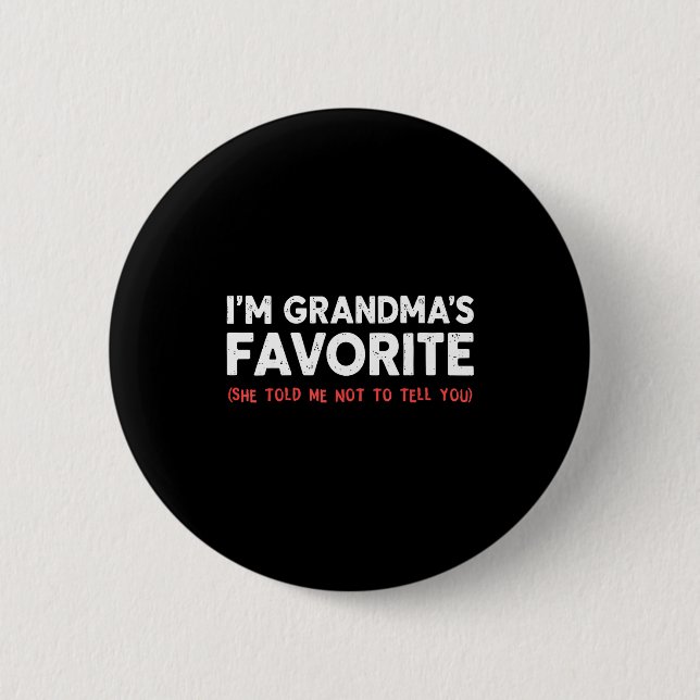Badge Rond 5 Cm Funny Grandma’s Favorite Granhild I'm Grandma’s Fa (Devant)