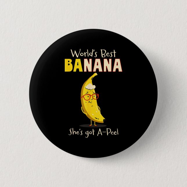 Badge Rond 5 Cm Funny Grandmother World's Nana Banana Pun  (Devant)