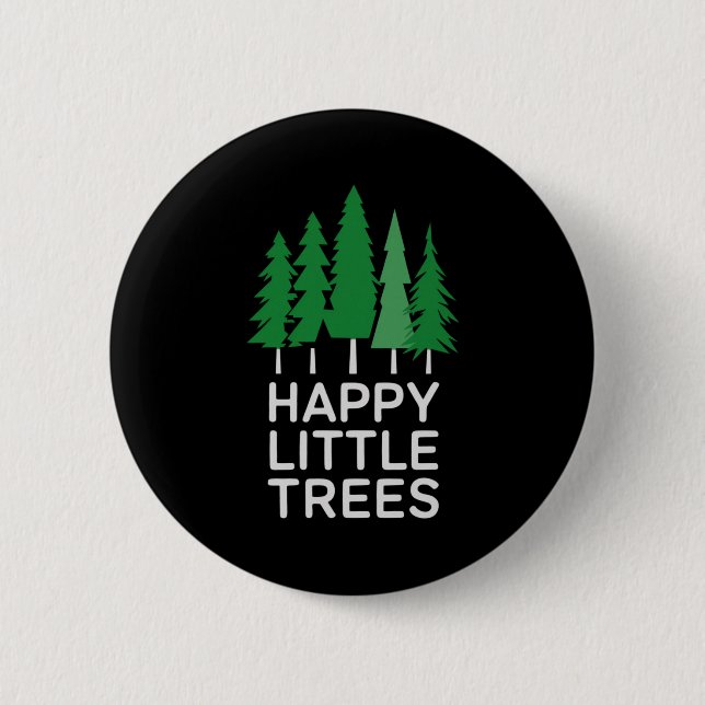 Badge Rond 5 Cm Funny Happy Little Trees Camng  (Devant)