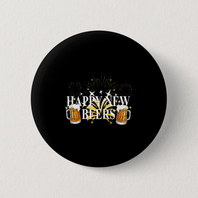 Badge Rond 5 Cm Funny Happy New Beers Drinking 2021 Nye Party Happ (Devant)