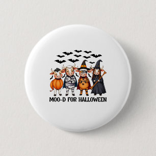Badge Rond 5 Cm Funny Highland Cow Moo-d pour Halloween