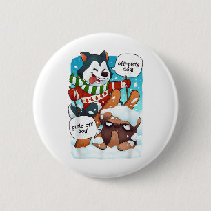 Badge Rond 5 Cm Funny Hors Piste Chien Piste Hors Fantaisie Chemis