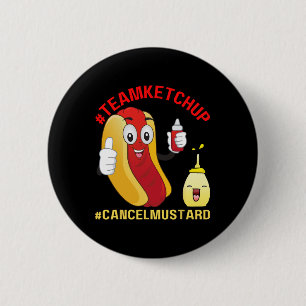 Badge Rond 5 Cm Funny Hotdog Team Ketchup Lover Bbq Hotdogs Gr