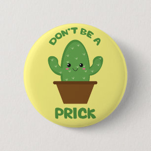 Badge Rond 5 Cm Funny Humour Cactus