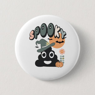 Badge Rond 5 Cm Funny Humour de salle de bain mignon Rétro Hallowe