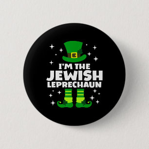 Badge Rond 5 Cm Funny Irish Jewish Leprechaun Happy St patrick Da