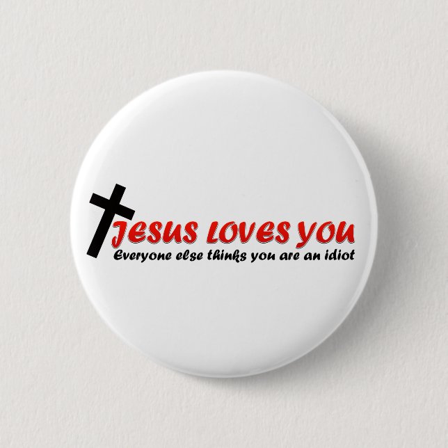 Badge Rond 5 Cm Funny Jesus (Devant)