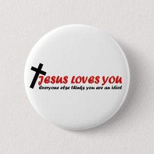 Badge Rond 5 Cm Funny Jesus