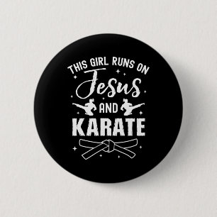 Badge Rond 5 Cm Funny Karate Design Pour Filles Femmes Karaté Mart