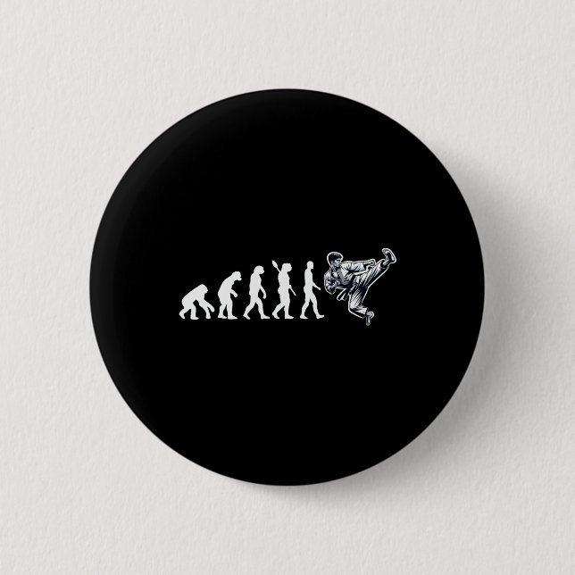 Badge Rond 5 Cm Funny Karate Evolution Martial Arts Lover Karate B (Devant)