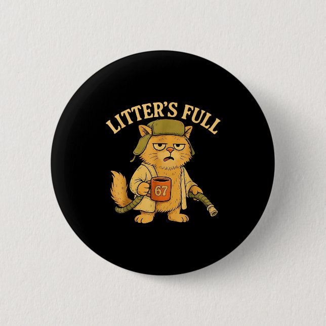Badge Rond 5 Cm Funny Litter’s Full Cat Parody 67 Six Seven Meme  (Devant)