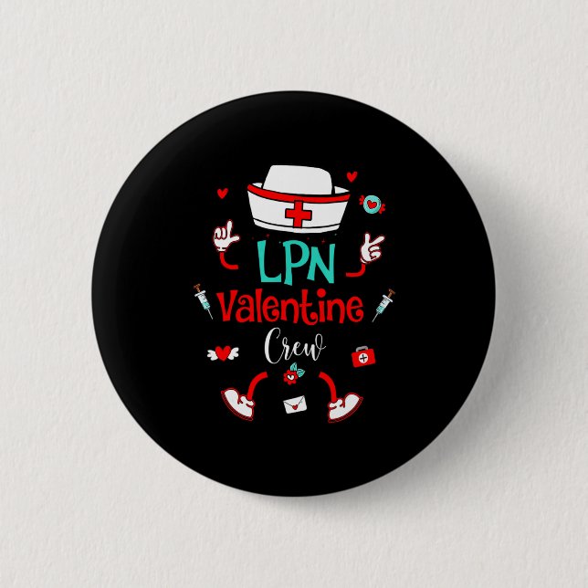 Badge Rond 5 Cm Funny Lpn Valentines Day Nurse Crew Family Group N (Devant)