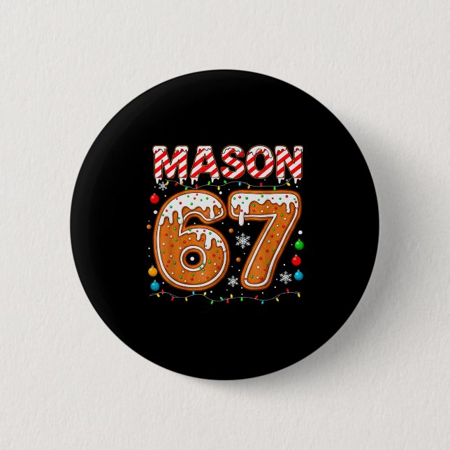 Badge Rond 5 Cm Funny Mason 67 Christmas Holiday Women Kids Xmas P (Devant)