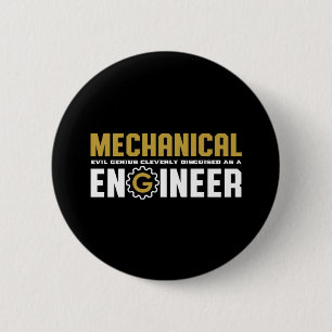 Badge Rond 5 Cm Funny Mécanique ingénieur Geek étudiant