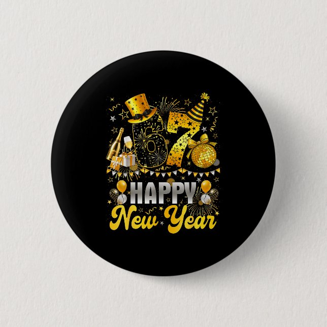 Badge Rond 5 Cm Funny Meme 67 Happy New Year 2026 Six Seven Family (Devant)
