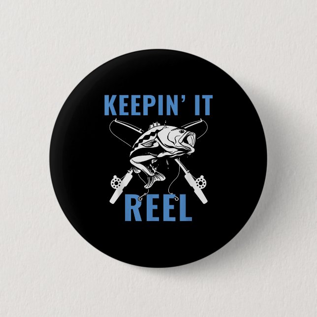 Badge Rond 5 Cm Funny Mens Pêche Graphique Pêche Dit Fisherma (Devant)