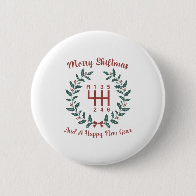Badge Rond 5 Cm Funny Merry Shiftmas And A Happy New Quote Mechani (Devant)