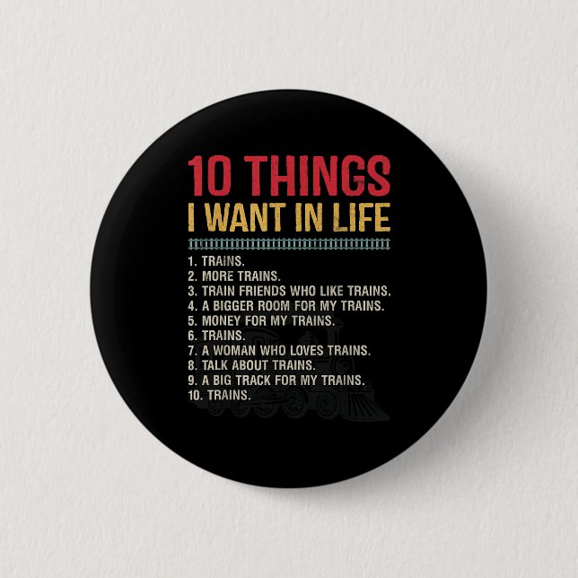 Badge Rond 5 Cm Funny Model Railroad Conductor Train Lover Locomot (Devant)