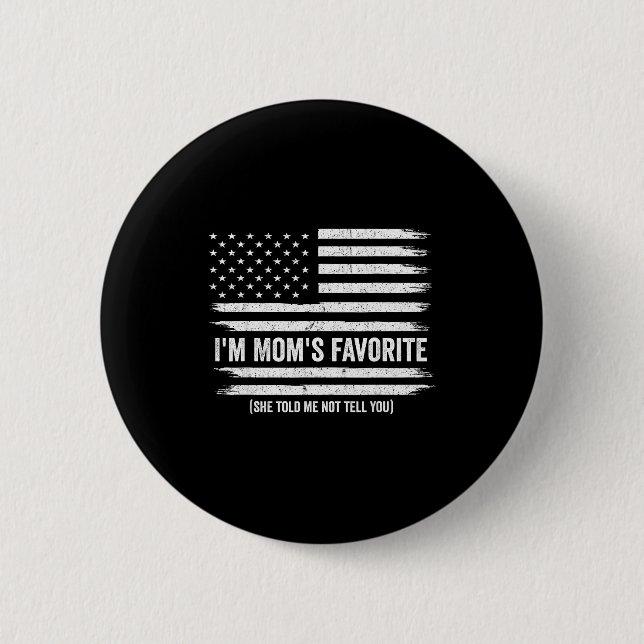 Badge Rond 5 Cm Funny Moms Favorite Child Son Daughter I'm Mom's F (Devant)