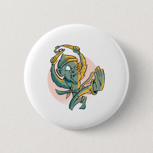 Badge Rond 5 Cm Funny Monkey Banana Fighter