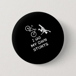 Badge Rond 5 Cm Funny Mountain Bike Je fais mes propres Stunts