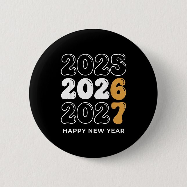 Badge Rond 5 Cm Funny New Year 2026 Kids Six Seven 67 Meme  (Devant)