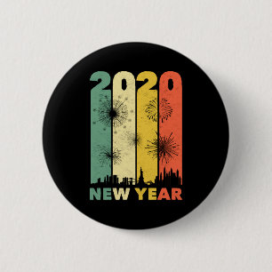Badge Rond 5 Cm Funny Nouvel An 2020 Party Matching Famille T S