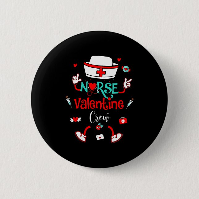 Badge Rond 5 Cm Funny Nurse Valentines Day Nurse Crew Family Group (Devant)