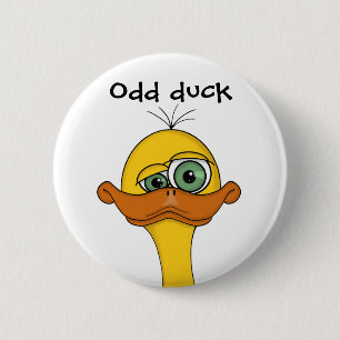 Badge Rond 5 Cm Funny Odd Duck Cartoon