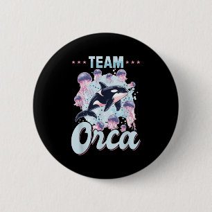 Badge Rond 5 Cm Funny Orca Animal Team Orca