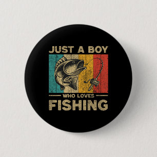 Badge Rond 5 Cm Funny Pêche Vintage plaisanteries Garçons Pêcheur 