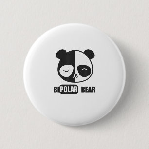 Badge Rond 5 Cm Funny Polar Bear Painting