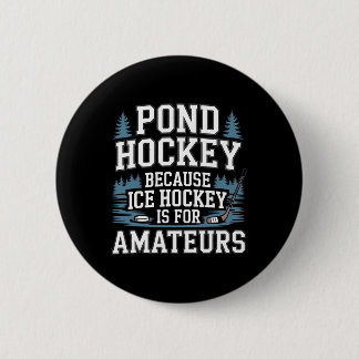 Badge Rond 5 Cm Funny Pond Hockey