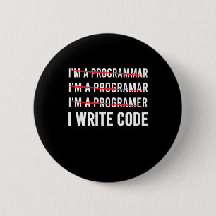 Badge Rond 5 Cm Funny Programmer I Wite Code