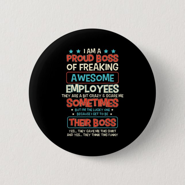 Badge Rond 5 Cm Funny Proud Boss Employee Appreciation Office Men  (Devant)