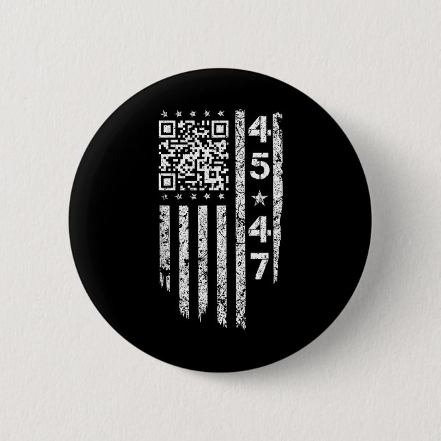 Badge Rond 5 Cm Funny Qr He back Président Trump Code (Devant)