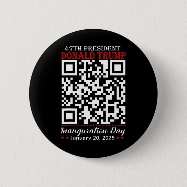 Badge Rond 5 Cm Funny Qr Président Trump Dance Code Inauguration D (Devant)