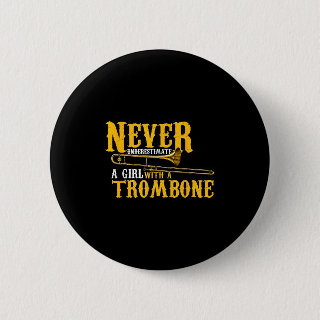 Badge Rond 5 Cm Funny Quote Play Never Underestimate A Girl With A (Devant)
