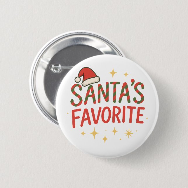 Badge Rond 5 Cm Funny Quote Santa’s Favorite Christmas Humor  (Devant & derrière)