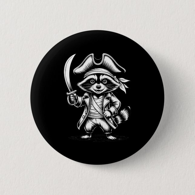 Badge Rond 5 Cm Funny Rate Raccoon  (Devant)