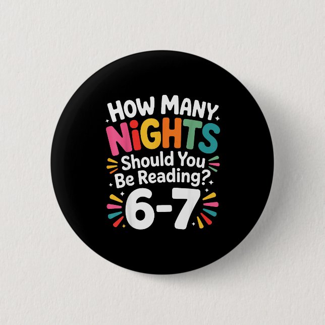 Badge Rond 5 Cm Funny Reading 6 7 Six Seven Meme Englieacher Book  (Devant)