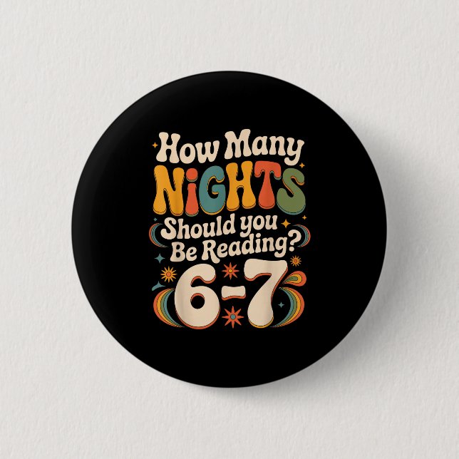 Badge Rond 5 Cm Funny Reading 6 7 Six Seven Meme Englieacher Book  (Devant)