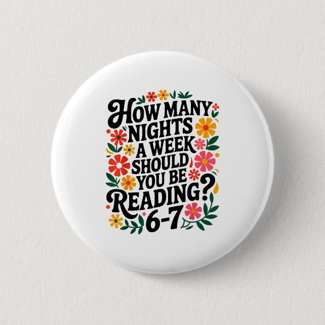 Badge Rond 5 Cm Funny Reading 6 7 Six Seven Meme Englieacher Book  (Devant)