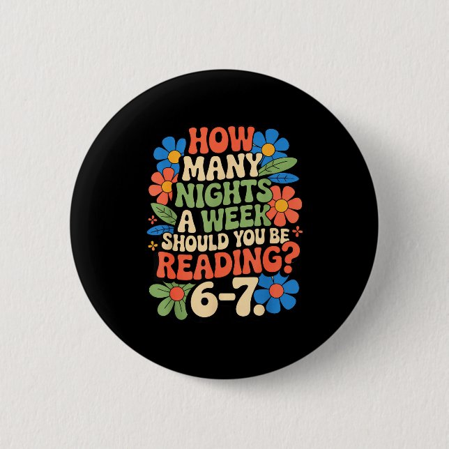 Badge Rond 5 Cm Funny Reading Book Teacher 67 Six Seven Meme  (Devant)