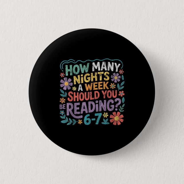 Badge Rond 5 Cm Funny Reading Six Seven Meme Book Lover 67 Teacher (Devant)