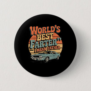 Badge Rond 5 Cm Funny Retro Car Papa Meilleur Farter du monde Je v
