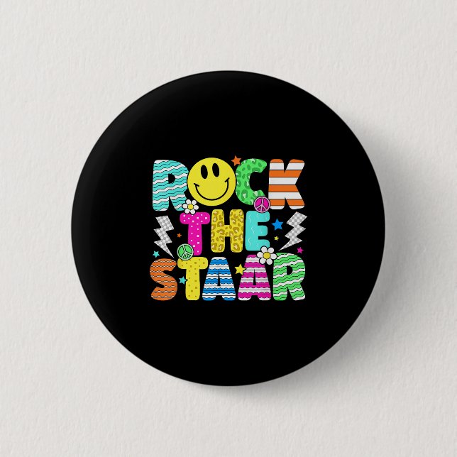 Badge Rond 5 Cm Funny Rock The Stadium Test Day Enseignant Enfants (Devant)