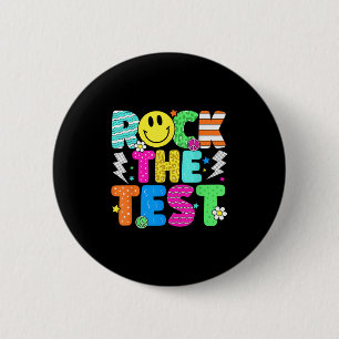 Badge Rond 5 Cm Funny Rock The Test Test Day Professeur étudiant M